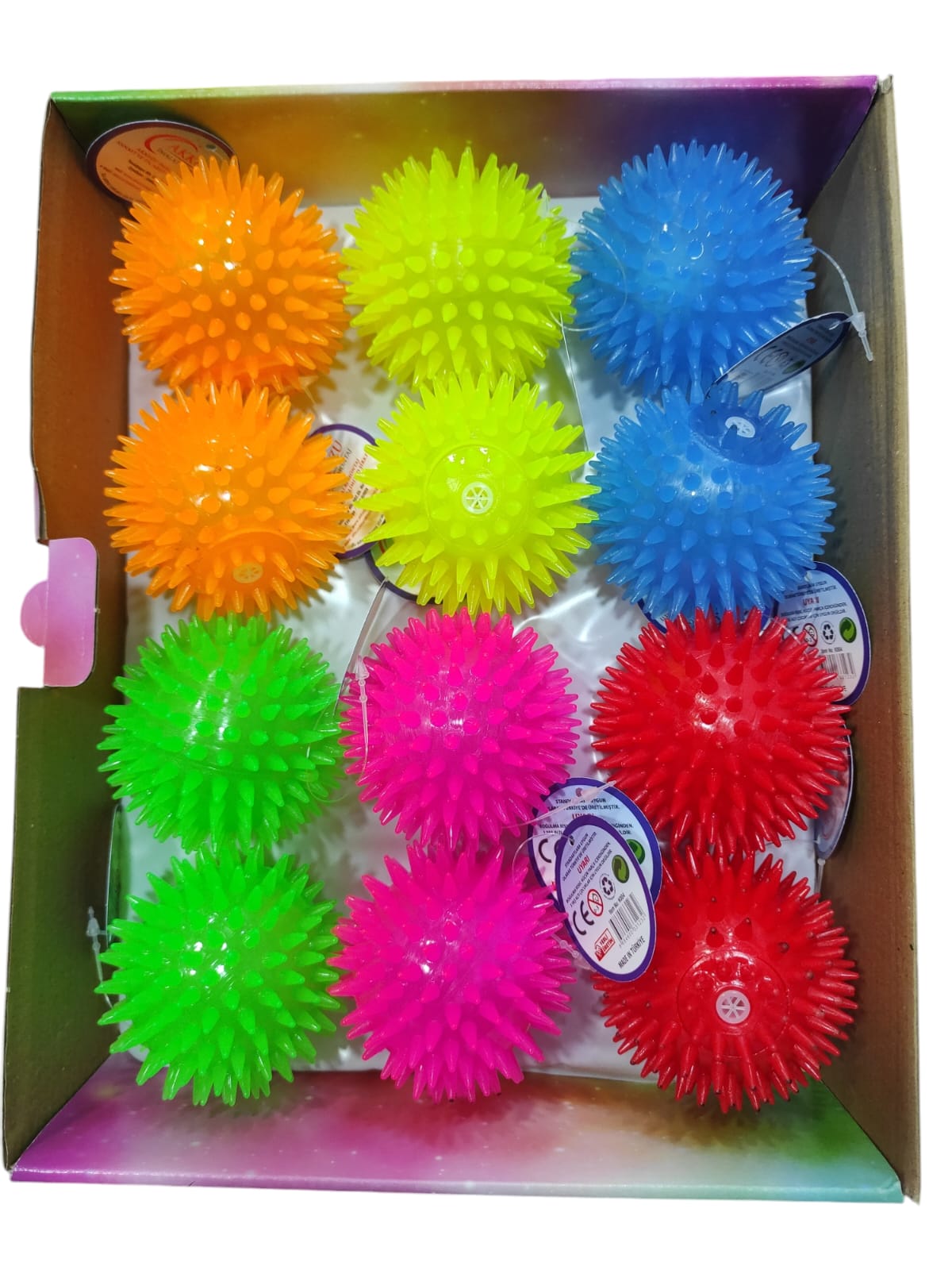 toptan ışıklı vinil sesli top düz 12 li akz004